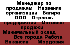 Менеджер по продажам › Название организации ­ Багира, ООО › Отрасль предприятия ­ Оптовые продажи › Минимальный оклад ­ 40 000 - Все города Работа » Вакансии   . Мордовия респ.,Саранск г.